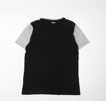 Fila Boys Black & Grey T-Shirt 13-14 Years Casual Logo