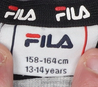Fila Boys Black & Grey T-Shirt 13-14 Years Casual Logo