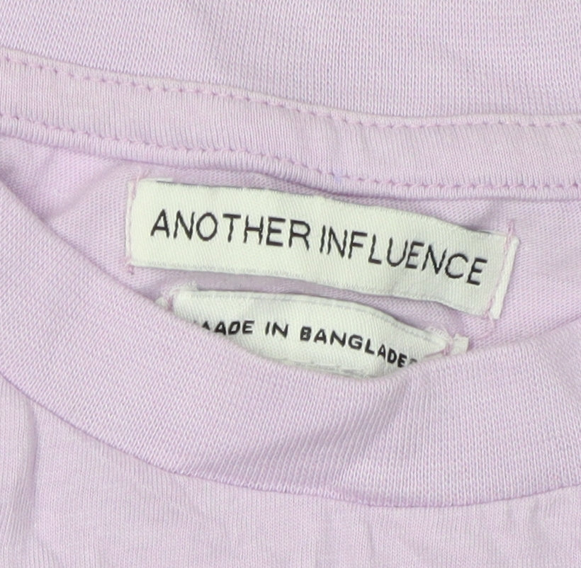 Unisex Adults UK Size S Another Influence Purple Basic T-Shirt