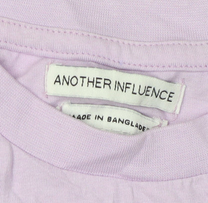 Unisex Adults UK Size S Another Influence Purple Basic T-Shirt
