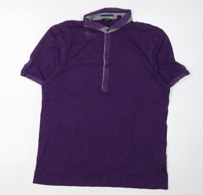 Ted Baker Men's Purple Polo Shirt L Cotton