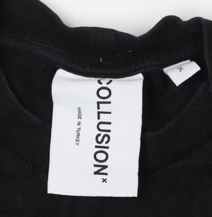 Mens UK Size 2XL COLLUSION Black  T-Shirt