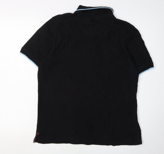 Pierre Cardin Men's Black Short Sleeve Polo Shirt M