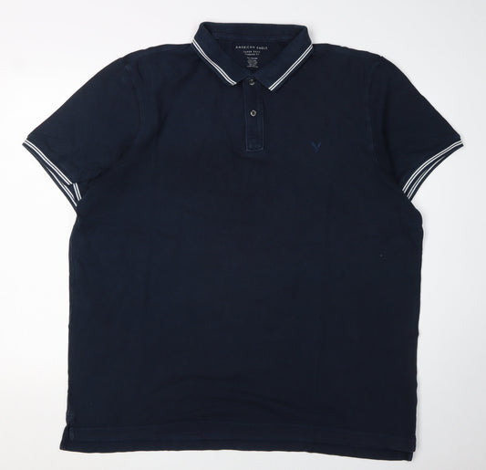 American Eagle Men's Blue 2XL Polo Shirt - Casual Wear