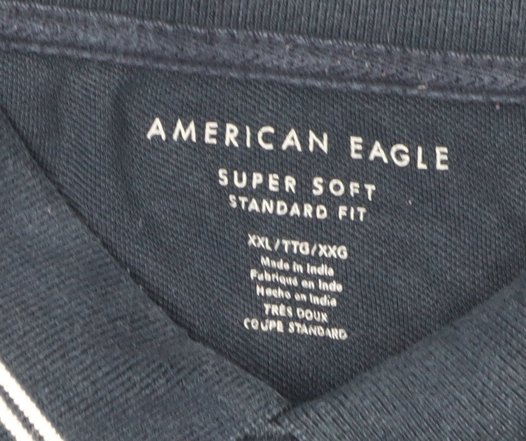 American Eagle Men's Blue 2XL Polo Shirt - Casual Wear