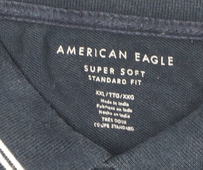 American Eagle Men's Blue 2XL Polo Shirt - Casual Wear