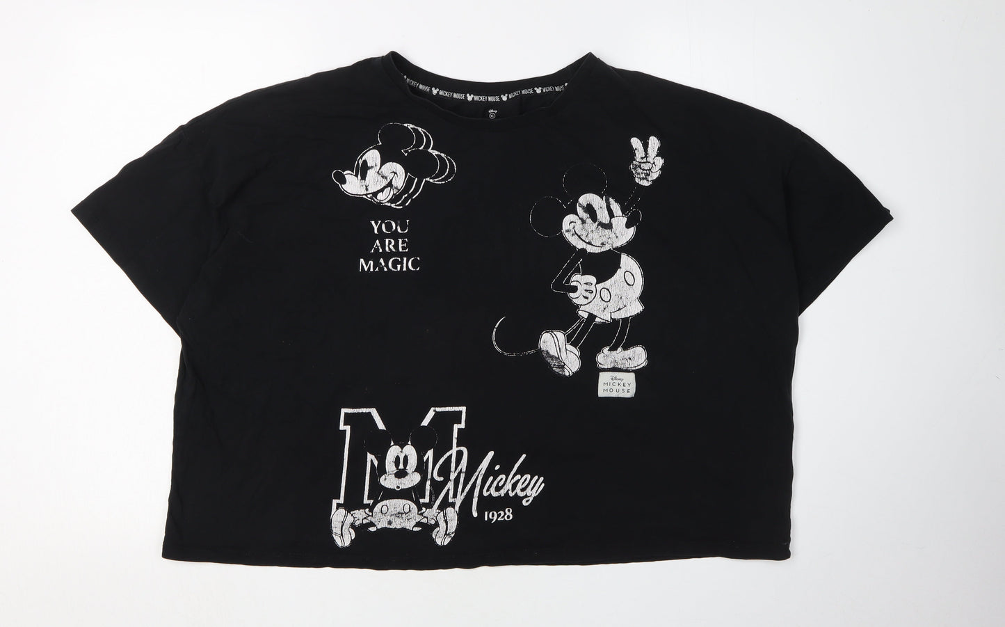Womens UK Size XL Disney Black Basic T-Shirt