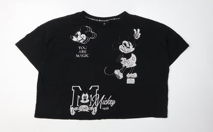 Womens UK Size XL Disney Black Basic T-Shirt
