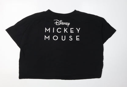 Womens UK Size XL Disney Black Basic T-Shirt