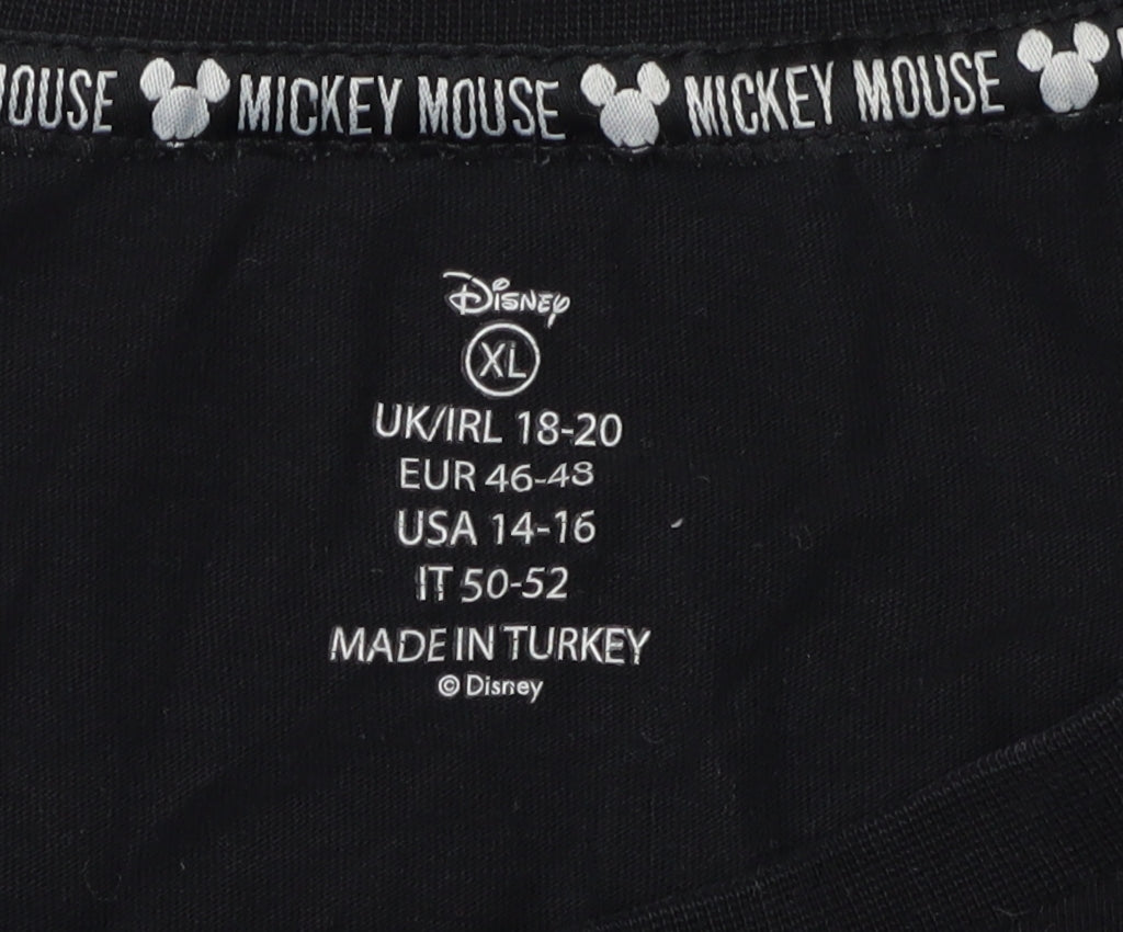 Womens UK Size XL Disney Black Basic T-Shirt