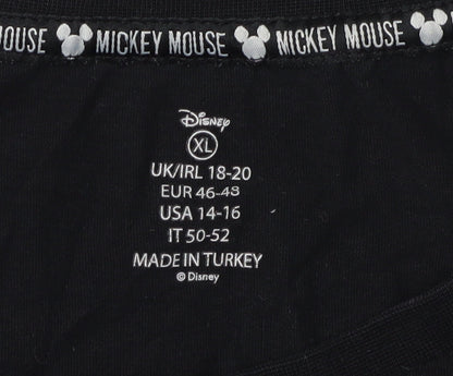 Womens UK Size XL Disney Black Basic T-Shirt