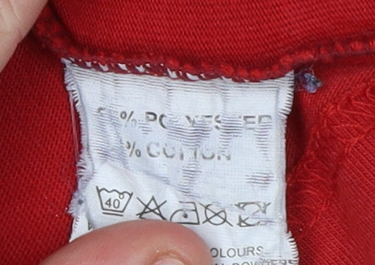 Slazenger Men's Red T-Shirt L Solid Crew Neck Logo