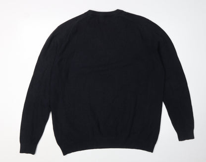 Racing Green Men's Black Large Knit Pullover Jumper