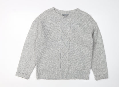 Womens UK Size 10 Dorothy Perkins Grey Pullover Jumper