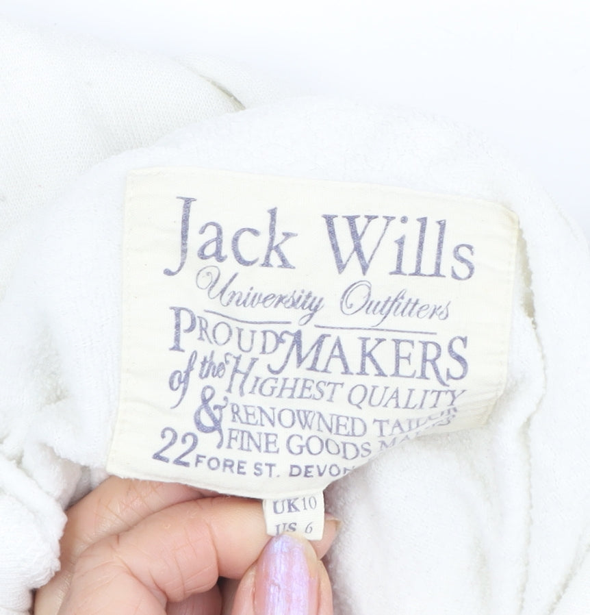 Womens UK Size 10 Jack Wills Ivory Pullover Hoodie