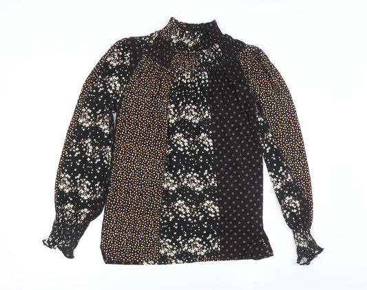 Womens UK Size XS Oasis Black Tunic Blouse