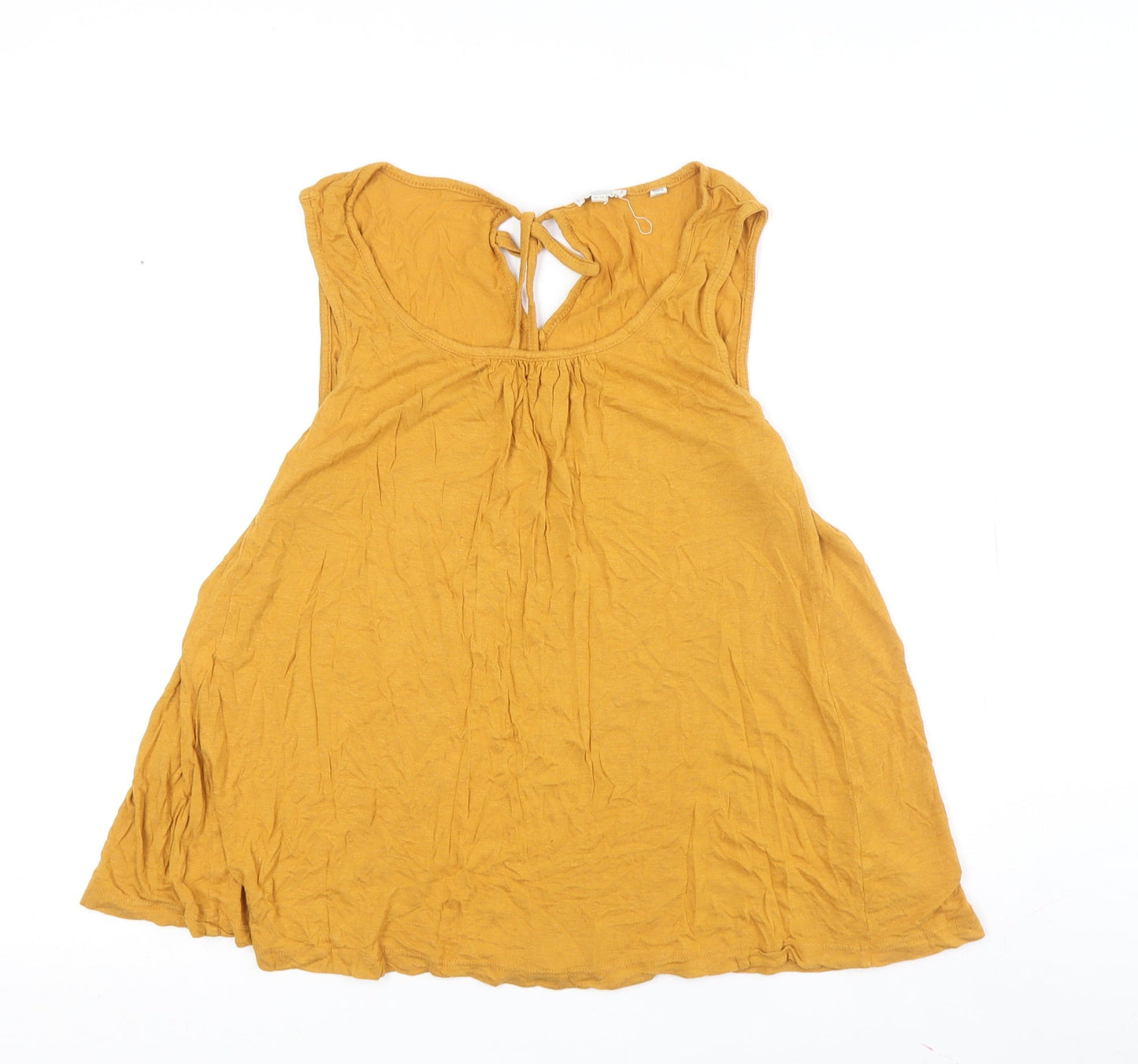 Womens UK Size 14 Fat Face Yellow Basic Tank