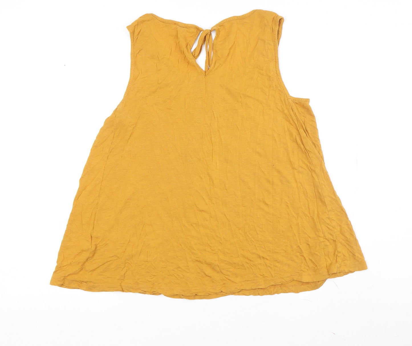 Womens UK Size 14 Fat Face Yellow Basic Tank