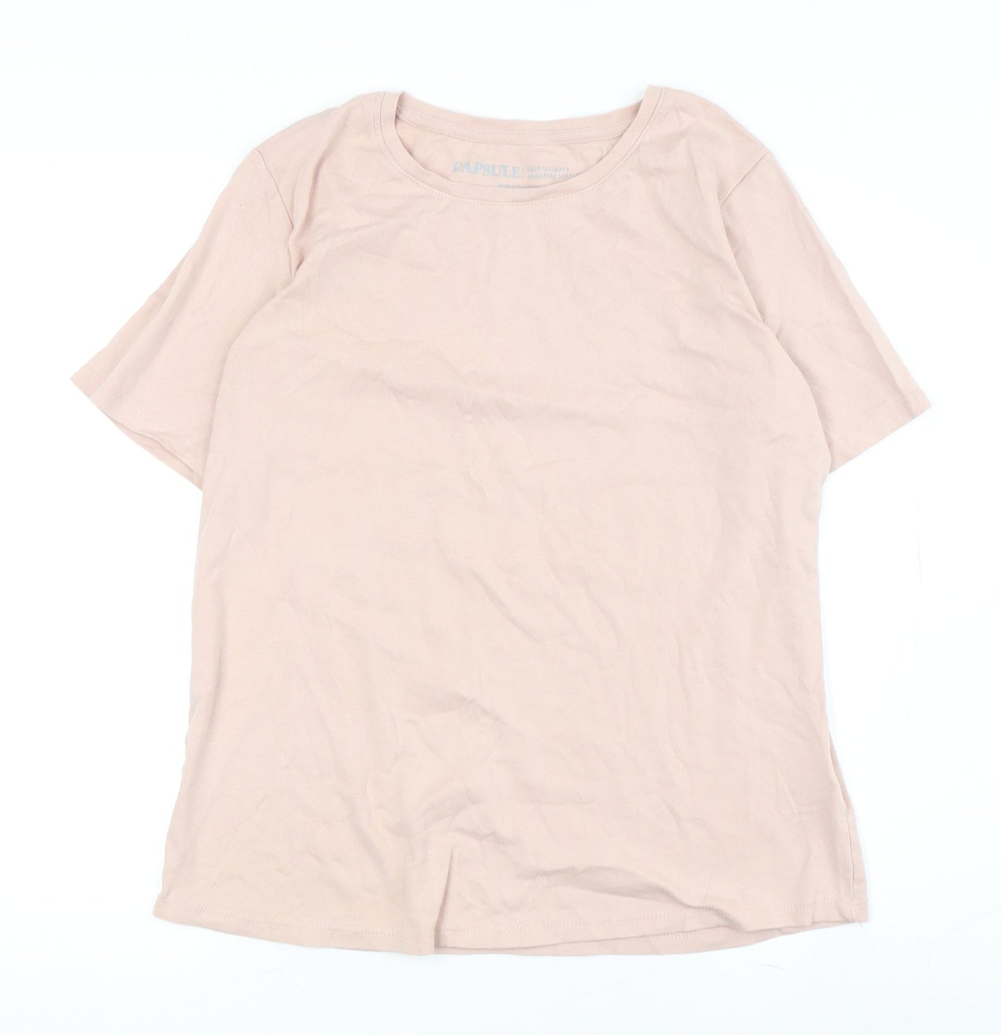 Womens UK Size 18 Capsule Beige Basic T-Shirt