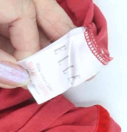 ELLE Women's Red Long Sleeve Top, Size M