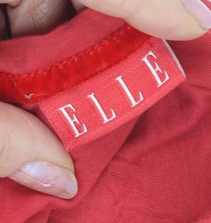 ELLE Women's Red Long Sleeve Top, Size M