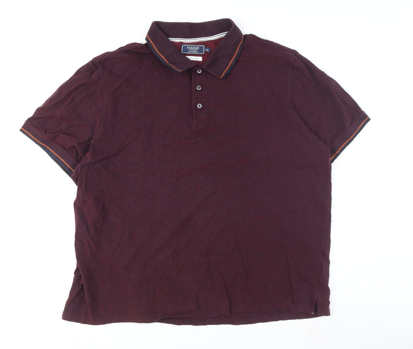 Maine Men's Short Sleeve Burgundy Polo XXL - Classic Fit