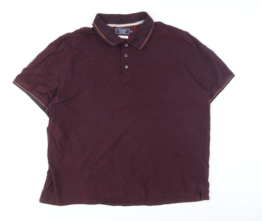 Maine Men's Short Sleeve Burgundy Polo XXL - Classic Fit