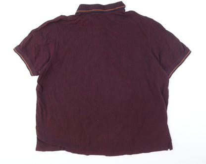 Maine Men's Short Sleeve Burgundy Polo XXL - Classic Fit