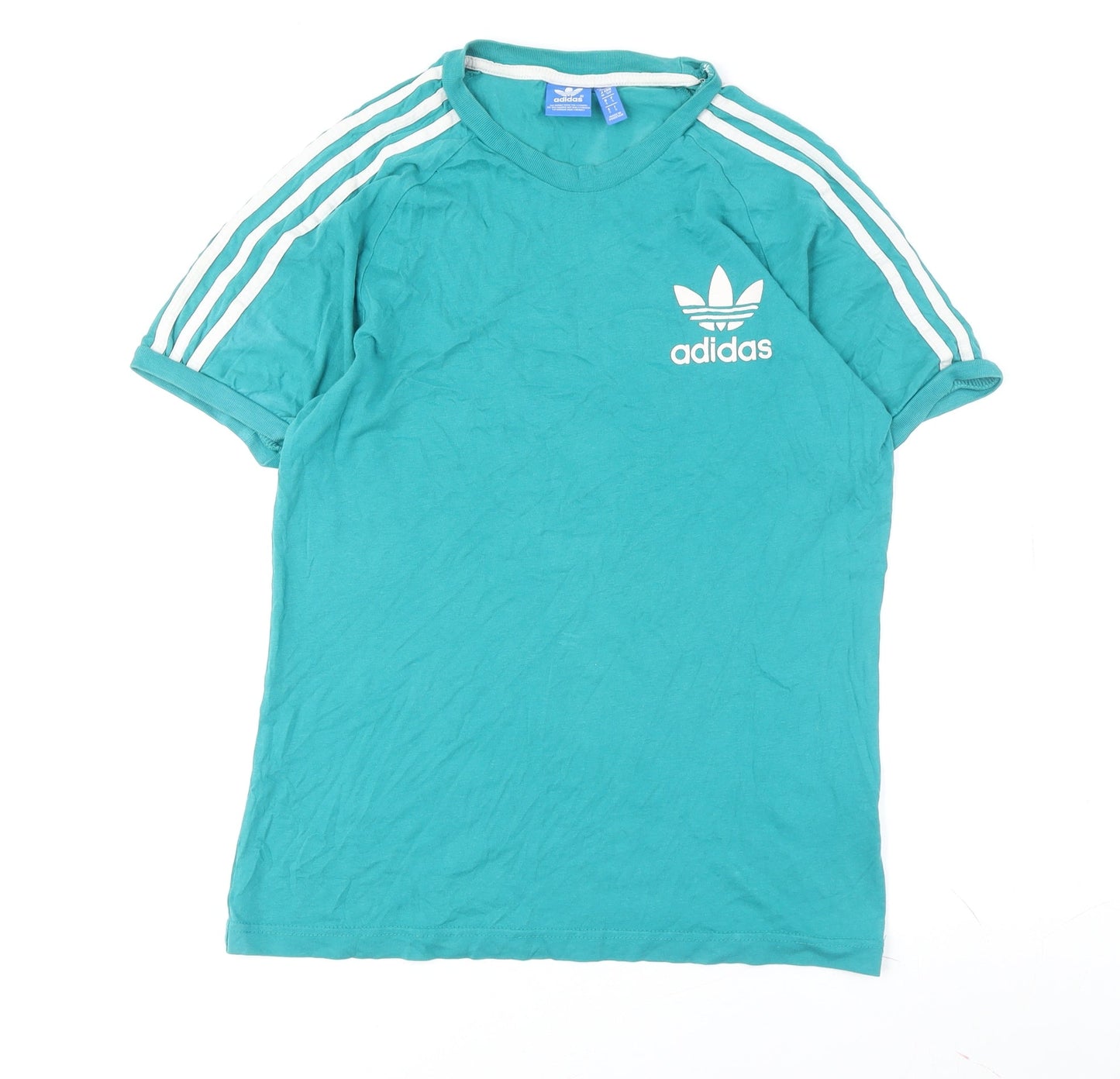 Adidas Men's Green Medium Logo Short Sleeve T-Shirt