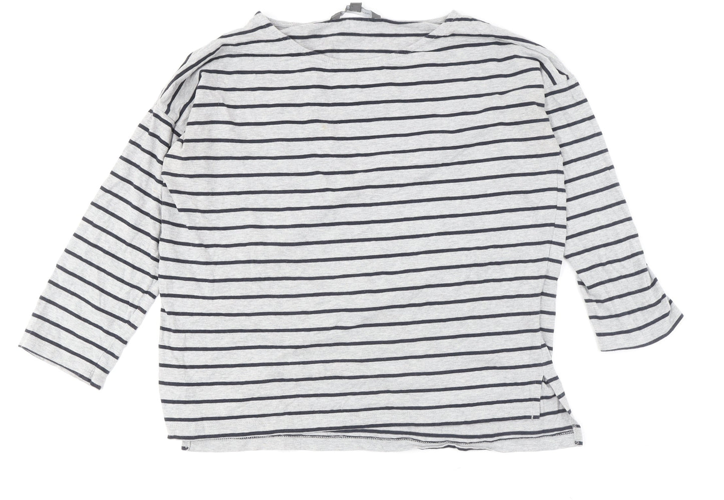 French Connection Women's Grey Striped T-Shirt, S
