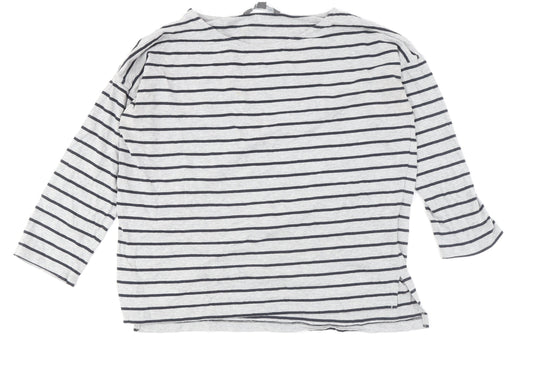 French Connection Women's Grey Striped T-Shirt, S
