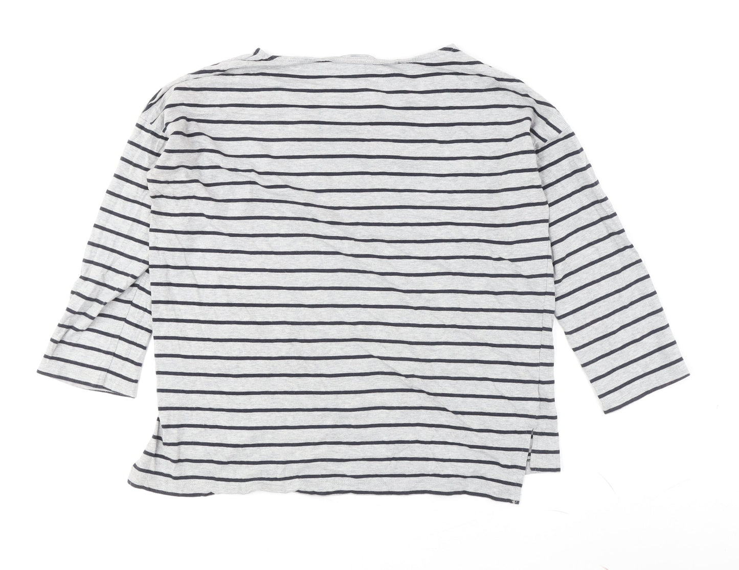 French Connection Women's Grey Striped T-Shirt, S