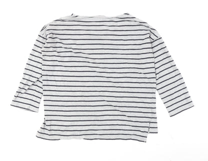 French Connection Women's Grey Striped T-Shirt, S