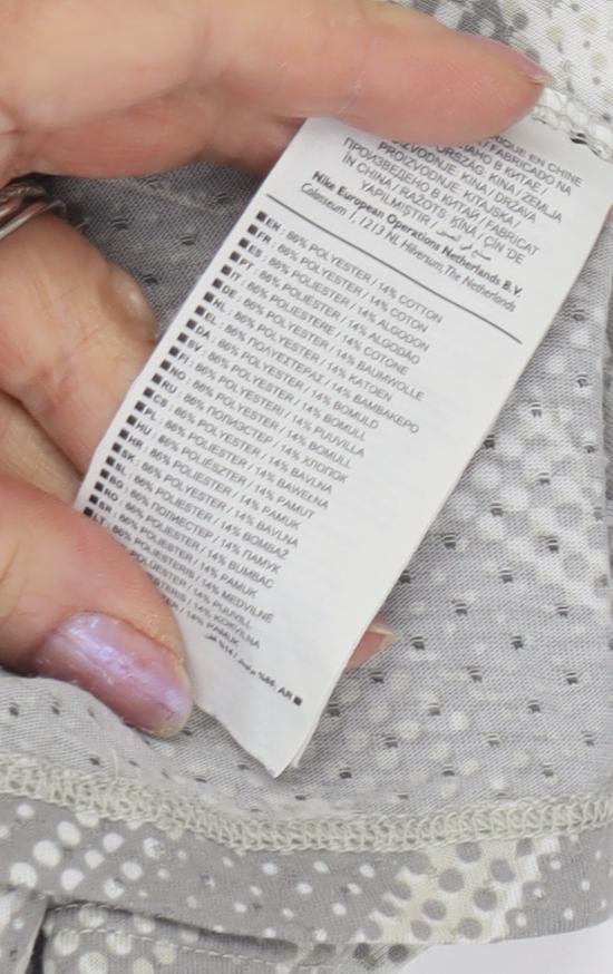 Nike Men's Grey Geometric Short Sleeve T-Shirt L