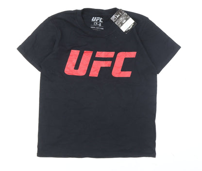 UFC Boys Black Graphic Print T-Shirt 7-8 Years