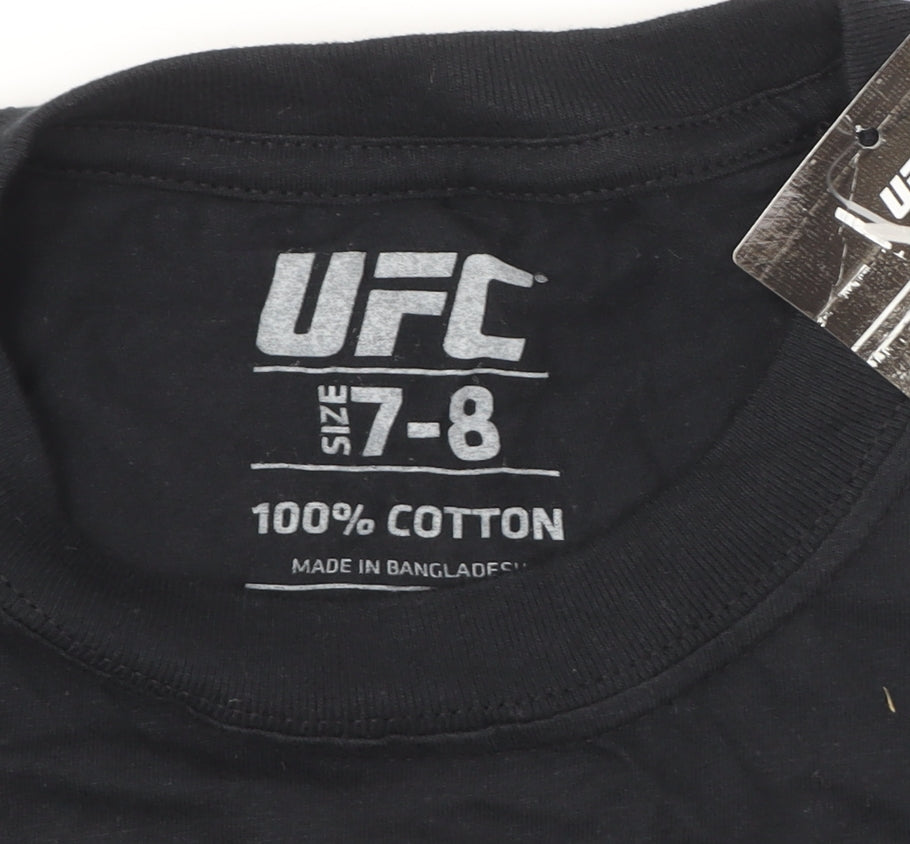 UFC Boys Black Graphic Print T-Shirt 7-8 Years