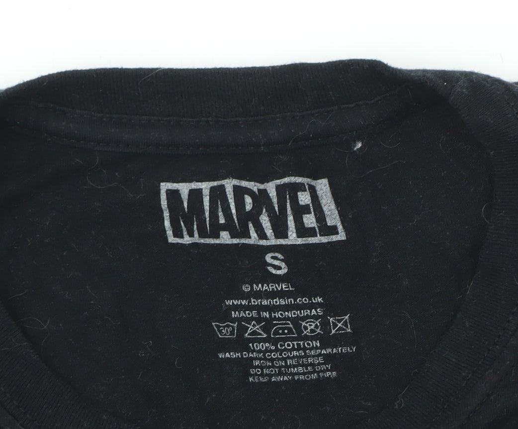 Marvel Men's Black Spider-Man Graphic T-Shirt, Size S