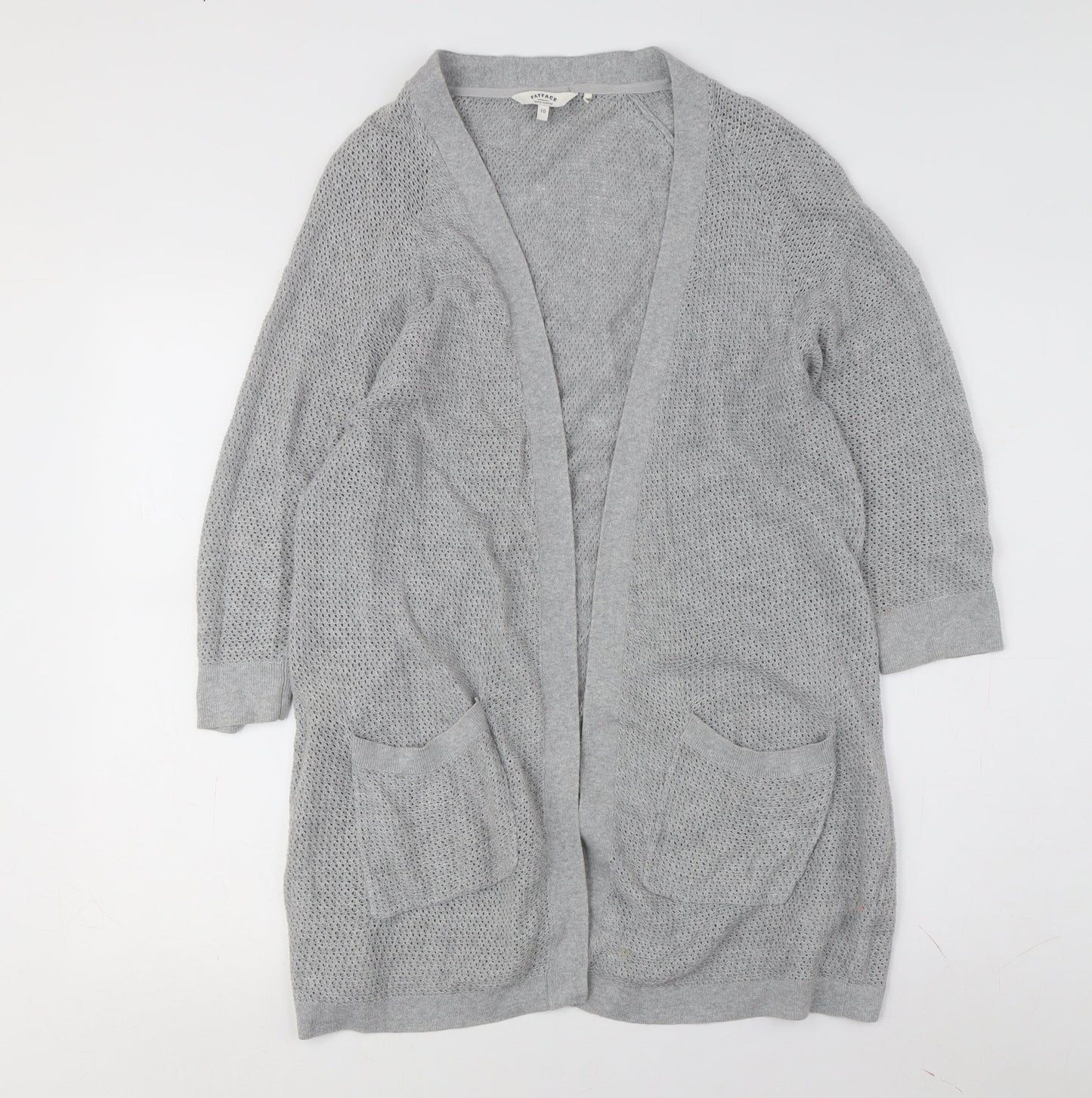 Womens UK Size 10 FatFace Grey Cardigan Jumper