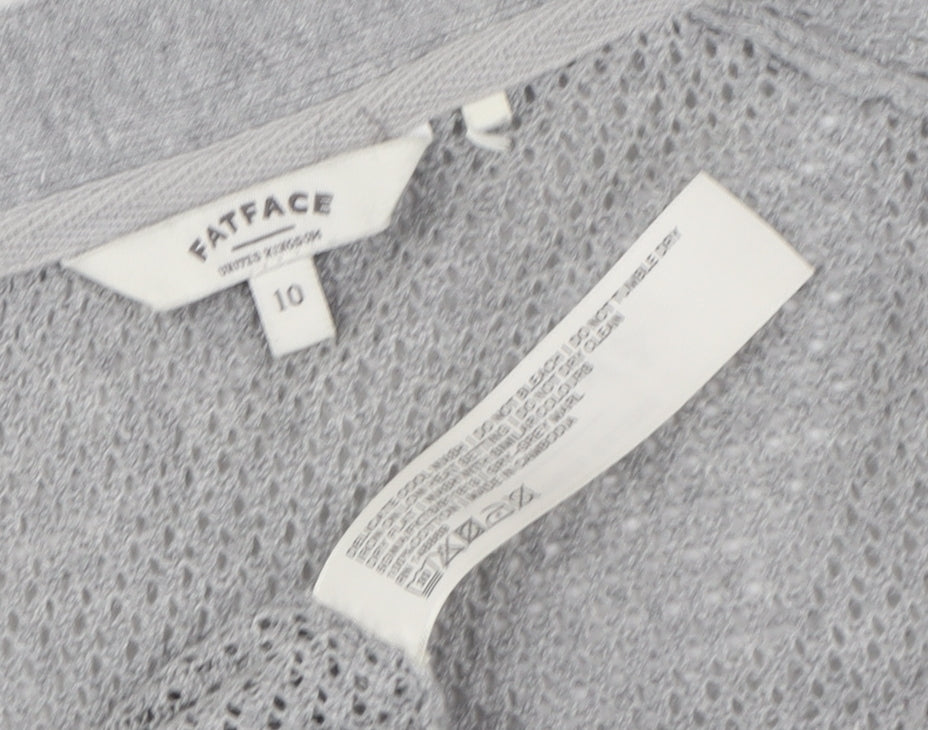 Womens UK Size 10 FatFace Grey Cardigan Jumper