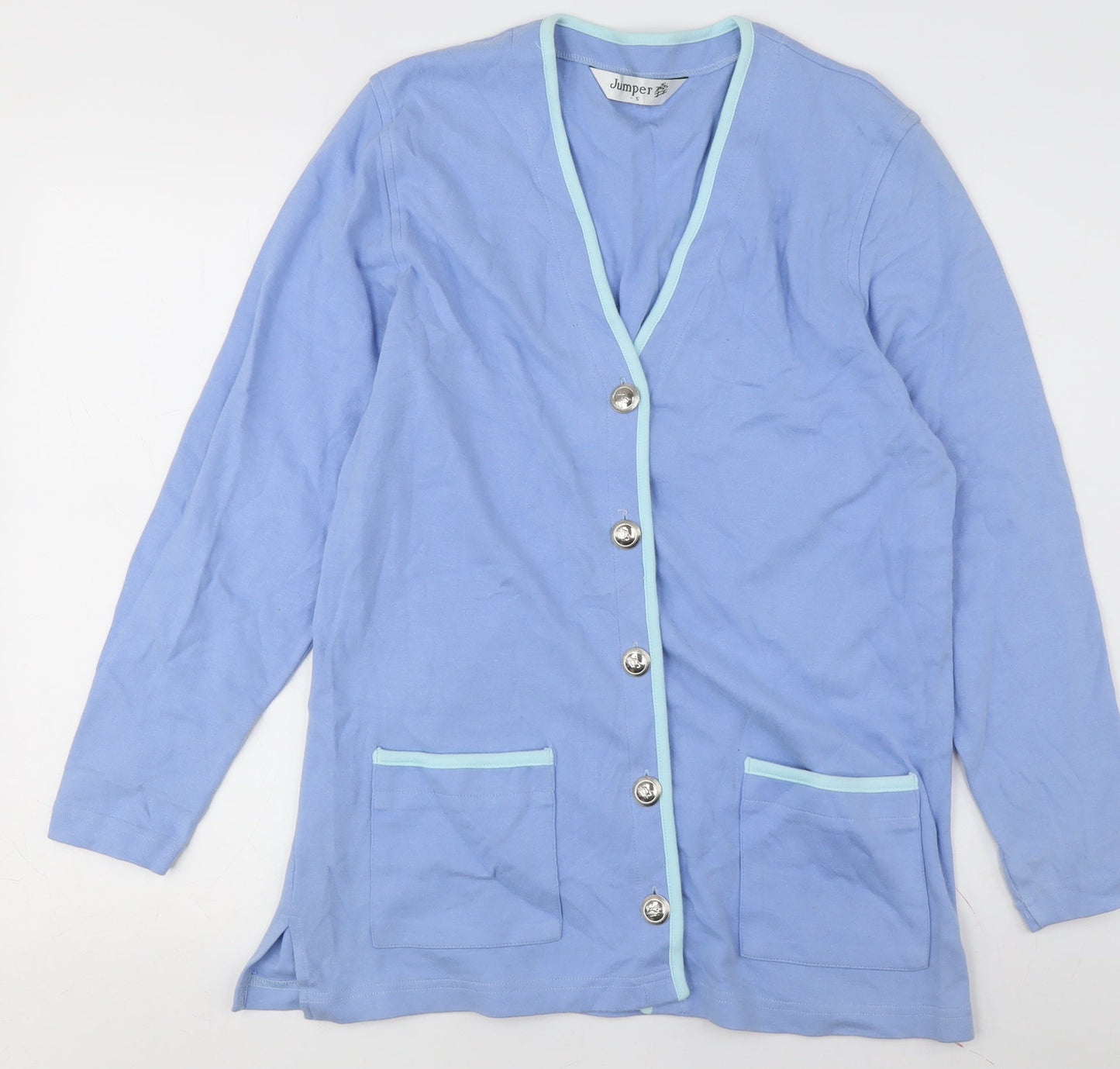 Womens UK Size S Jumper Blue Cardigan Jumper