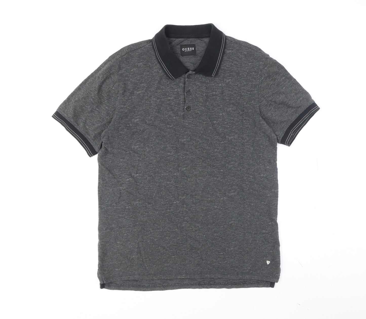 GUESS Men's Grey Short Sleeve Polo Shirt Size M