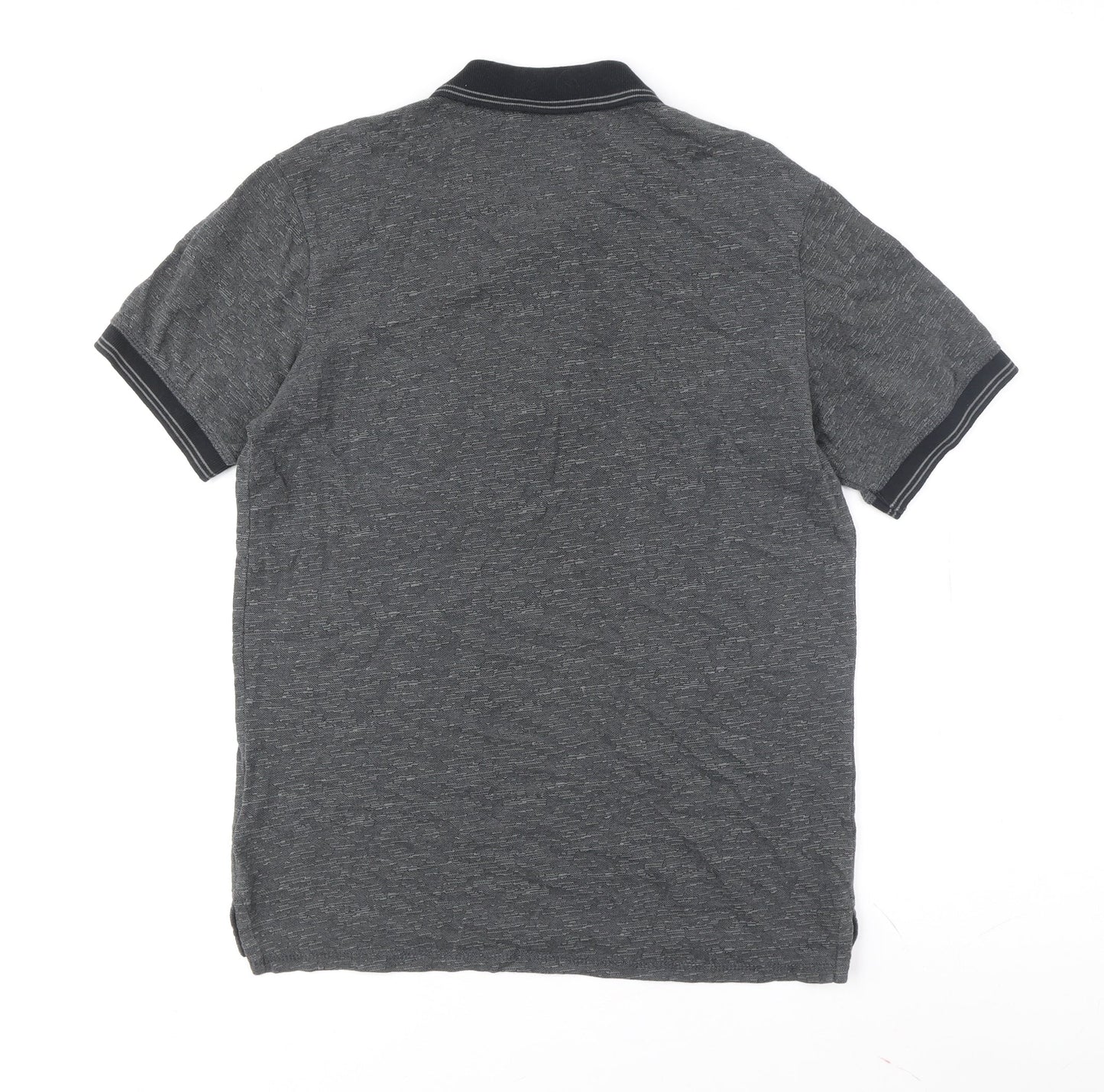 GUESS Men's Grey Short Sleeve Polo Shirt Size M