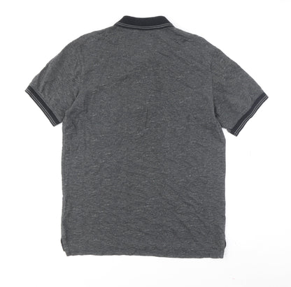 GUESS Men's Grey Short Sleeve Polo Shirt Size M