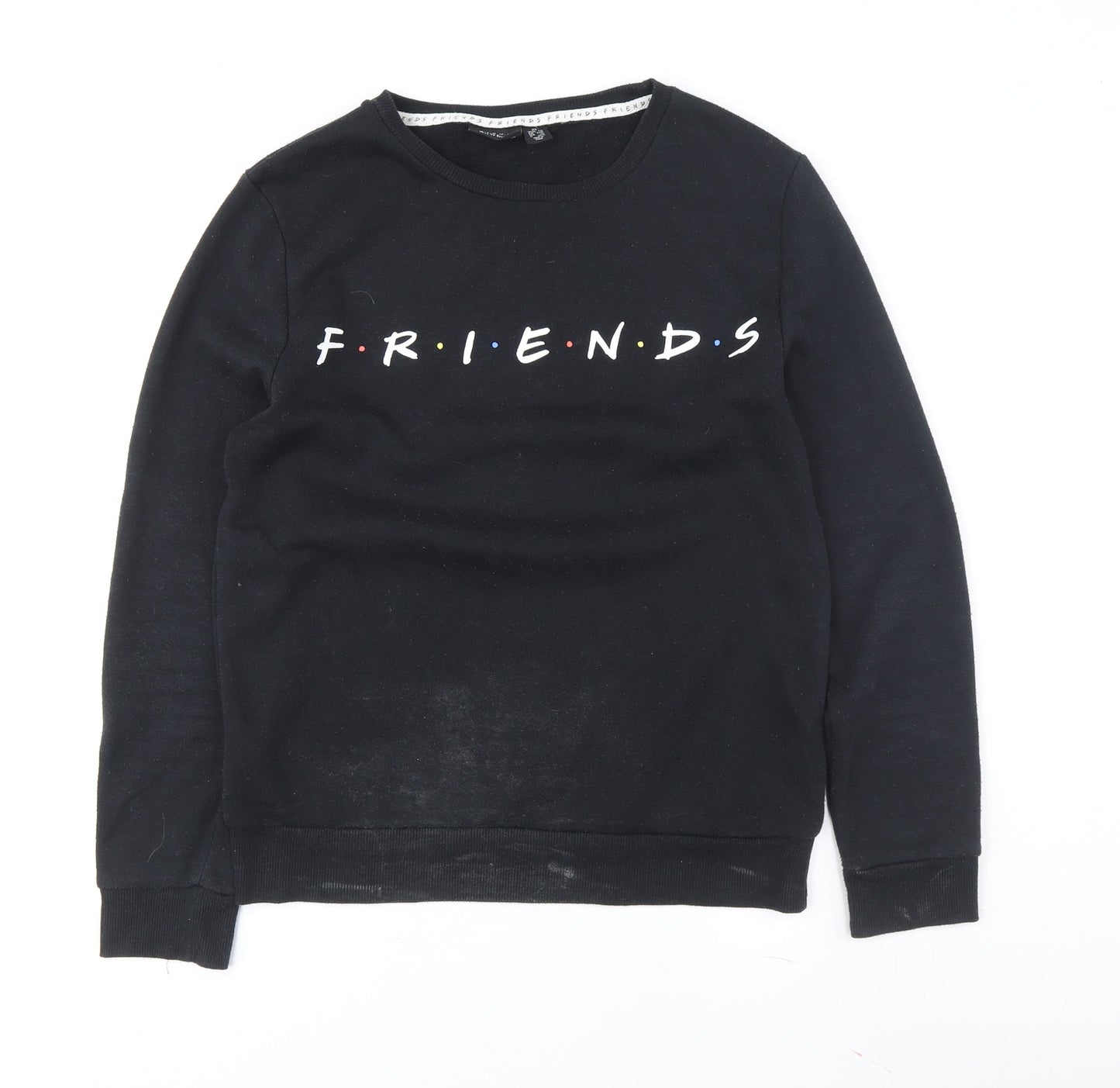 Unisex Adults UK Size XS Friends Black Pullover Sweatshirt