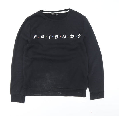 Unisex Adults UK Size XS Friends Black Pullover Sweatshirt