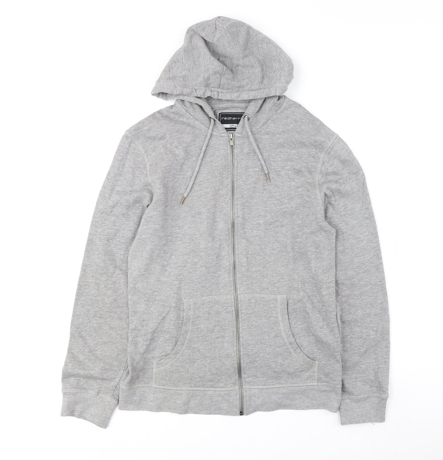 Mens UK Size S Red Herring Grey Full Zip Hoodie