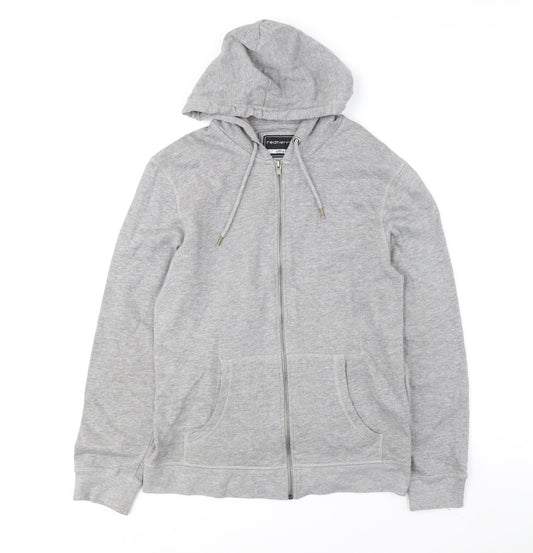 Mens UK Size S Red Herring Grey Full Zip Hoodie