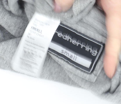Mens UK Size S Red Herring Grey Full Zip Hoodie