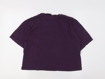 Champion Unisex Purple T-Shirt L, Casual Crew Neck