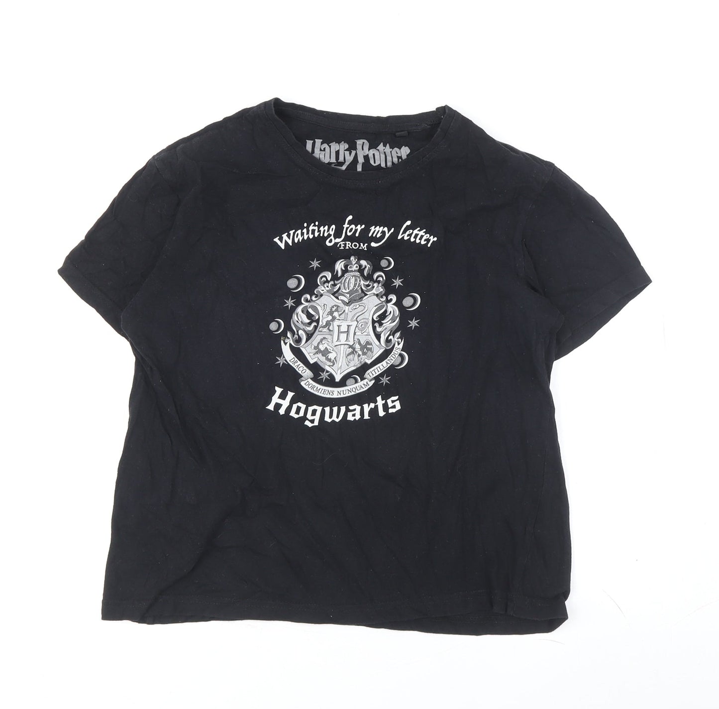 Harry Potter Boys Black T-Shirt M Graphic Print Crew Neck